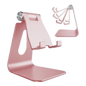 CreaDream Adjustable Phone Stand – Aluminum Desktop Holder, Rose Gold
